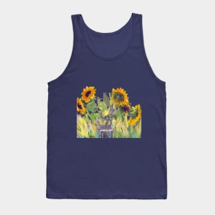 Sunflowers in glass vase Tank Top